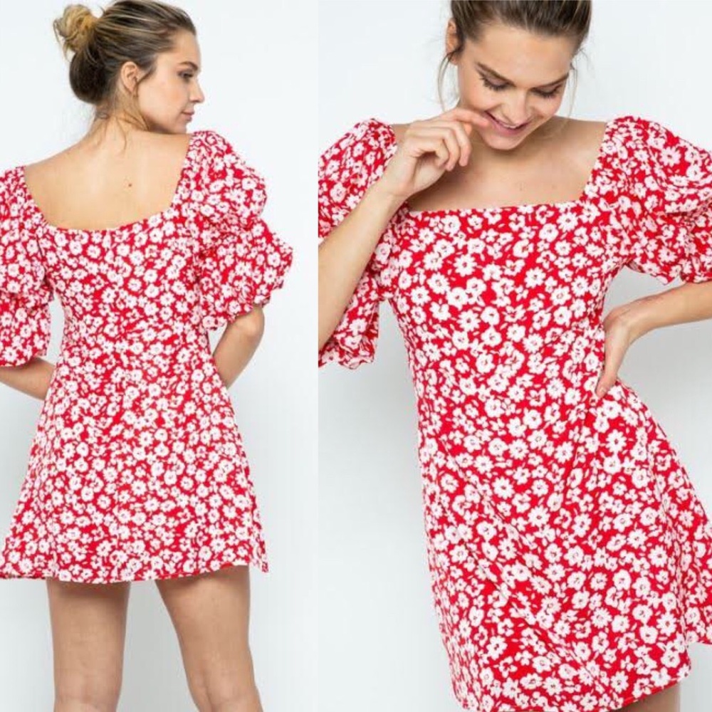 Red Floral Dress